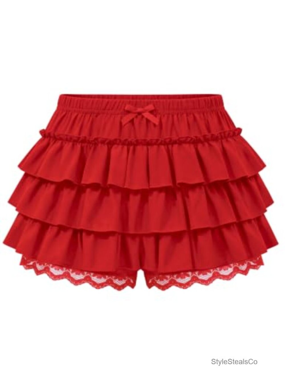 Women's Ruffle Bloomer Shorts Nylon Blend Layered Micro Boyshorts Y2K